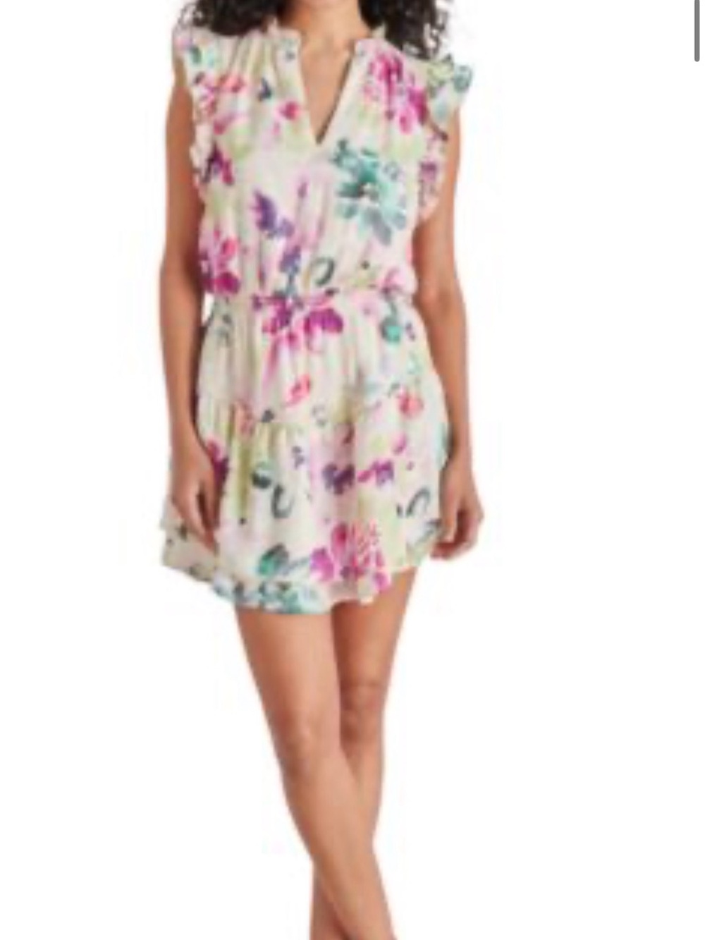 Steve Madden Prairie Dreams Flutter-Sleeve Dress XS